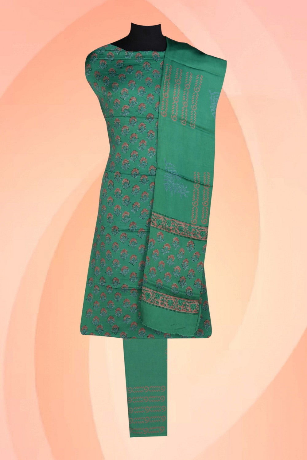 Image of Unstitched Suit Set Satin Silk Fabric (3 Pcs Set)